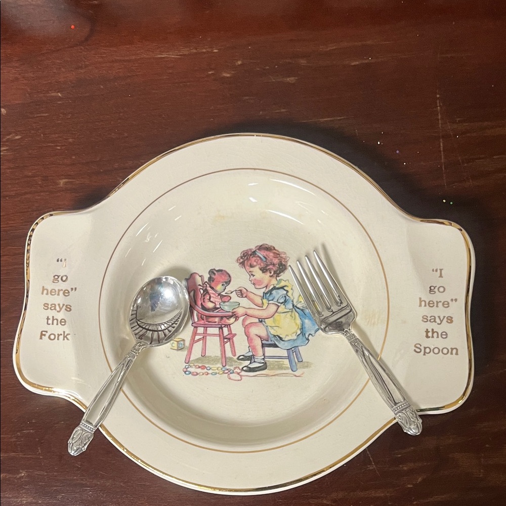 Vintage International Silver Co Children's set, Silver Fork and Spoon